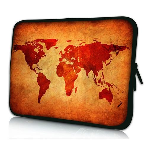 PEDEA Design Schutzhülle Notebook Tasche bis 13,3 Zoll (33,7cm), Brown Global Map