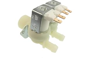 RELEMAT Electroválvula Doble Recta Tipo Universal SpareHome® compatible con lavadoras LG, Samsung y Candy