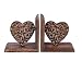 Produktbild Store Indya, Set bestehend aus 2 Dekorative Hand geschnitzte Mango Holz mit Herz Designs Fertig Buch Ende Stand Halter Bucherregal Organizer Home Office Decor