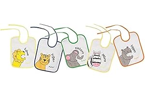 Playshoes Bavaglino da Legare Impermeabile Con Motivo Animale, Set di 5 Pezzi