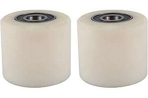 DUUOUS 2X Ruota per Transpallet 80 x 70mm in Nylon Beige+