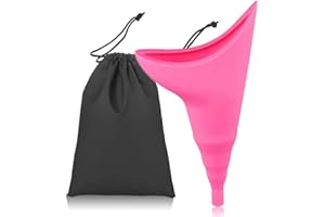 SOFTCUTELEE Female Urination Device Female Urinal Travel Urination Device Silicone Funnel Urine Cups Stand to Pee Device Reusable & Portable Pee Funnel for Women for Travel, Outdoor, Camping, Festivals - Pink