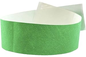 Fun Fan Line - 200 unidades Pulseras identificativas 19 mm de papel tyvek. Pulseras de control numeradas con cierre adhesivo. Intransferible y resistente al agua. (Color Verde)