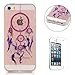 Produktbild CaseHome Silicone Gel iPhone SE/5S/5 Hülle(Mit Frei HD Displayschutzfolie) Transparent Weiche Silikon Schutzhülle,Weicher Flexibel Klar Gel Silikon TPU Hülle Superdünn Stoßfest Tasche Telefon-Kasten Schutz Tasche Schutzhülle Durchsichtig Handyhülle Silikon Case Schale für Apple iPhone SE/5S/5 with Beautiful Colourful Pattern Design-Lila Windspiel