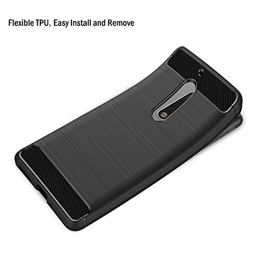 Funda Nokia 5  AICEK Negro Silicona Fundas para Nokia 5 Carcasa Nokia 5 Fibra de Carbono Funda Case  5 2 Pulgadas 