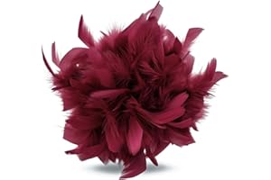 Baesics Spilla a forma di piuma, da donna, con piume di struzzo, stile vintage, accessorio per cappello, matrimonio, festa, carnevale, fascinator per blazer, abito da giacca, design floreale boho