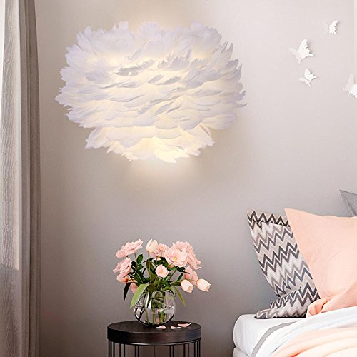 Preisvergleich Produktbild Wandleuchten -Moderne Feder Wandleuchte Seeksung Metall E14 kreative Design Minimalismus Lampe weiße Wand Beleuchtung Durchmesser 13,78 Zoll / 35 cm * 9,06 / 23 cm
