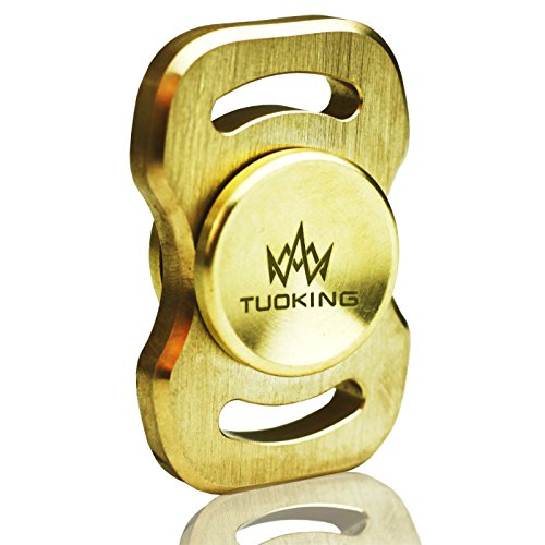 TUOKing Hand Fidget Spinner, Spin 3-5 Minutes, EDC ADHD Focus Toys Pure Brass Durable Metallic Material Cute Arc Style With Gift Box