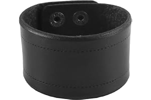 SYLEN Vintage läderarmband med metalldubbar, herr vintage brett omslagsarmband