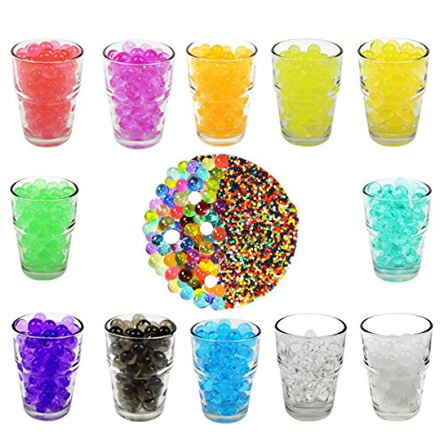 [6000pcs-12 Farben]Vpsan Wasserperlen Gelperlen Aquaperlen Deko Aqualinos Hydroperlen Für Die Bewässerung Der Pflanzen,6000 Stück, 12 Beutel