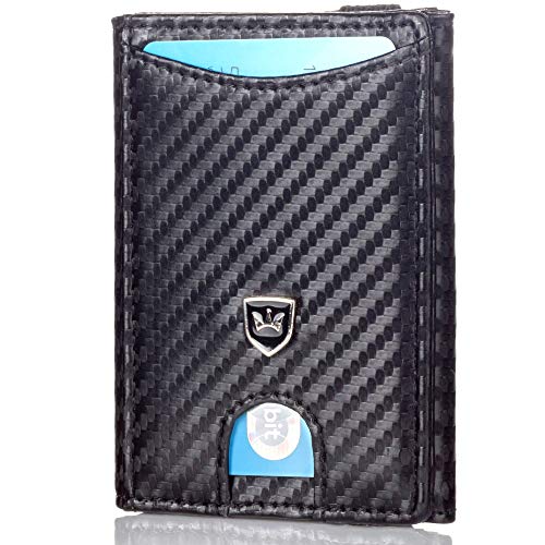 Kronenschein® Premium Herren Geldbörse mit Geldklammer Mini Portemonnaie Männer Geldbeutel schlank RFID Brieftasche Slim-Wallet Portmonee Kreditkartenetui Kartenetui
