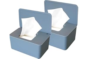 SHENGRUILI 2 Stück Feuchttüchter Box,Kunststoff Feuchttücher Spender, Aufbewahrungsbox für Feuchttücher,Servietten Box mit Deckel,Tissue AufbewahrungskofferToilettenpapier Box,Baby Tücher Fall