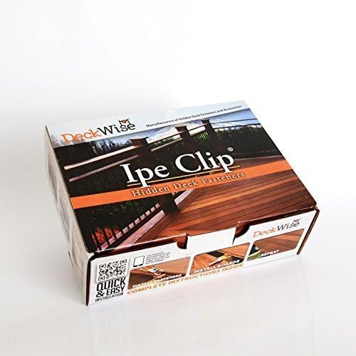 DeckWise Ipe Clip - Extreme Fastener System - 3/32 Spacing - Black Clips - for Hardwood and Composite Decking - 175 pcs for 100 Sq. Ft. of Decking - (Includes 8 x 2 Stainless Steel Screws) by DeckWise