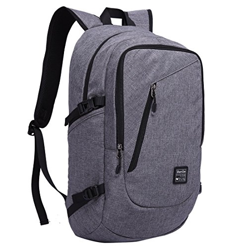Business Laptop Rucksack Multifunktionale Leichte Schule Spielraum Beutel mit USB Aufladenhafen 15 6 Zoll Laptop 35L  Grau