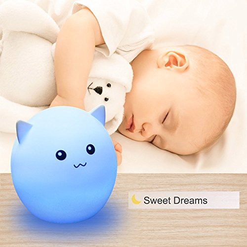IDEALEBEN Wiederaufladbare LED Silikon Bunte Nachlicht 3 Licht Modus & Tap Steuerung Nachtlicht für Kinder Kinder Schlafzimmer Dekor - 5