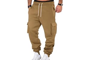 WINKEEY Pantalon Jogging Homme Pantalon Survetement Homme Jogging Cargo avec Poches