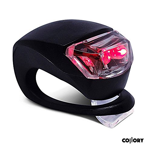 Collory ► mini Silikon-Beleuchtung LED, Lampe, einfache Montage (Clip-On), Kinderwagenbeleuchtung, Sicherheitslicht, Blinklicht, rotes Licht