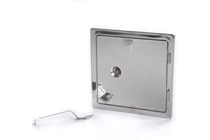 rg-vertrieb Kamintür Reinigungstür Revision Schornstein Edelstahl Putztür Weiss Stahl 2 Größen (Stahl 14x14cm)