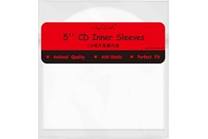 sdroceRyaM 100PCS CD/DVD Inner Sleeves Transparent Plastic Sleeve Anti-Static for 5inch CD and DVD Mini LP Storage