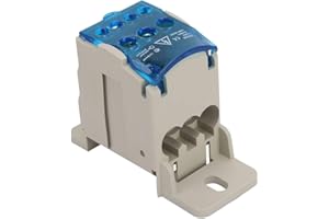 PUSOKEI Bloques de terminales de riel DIN 80A Caja de distribución de bloque de terminales de riel DIN UKK-80A Caja de fusibles de cuchilla ignífuga de nylon