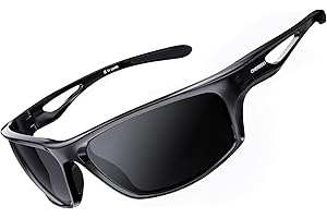 CHEREEKI Sports Sunglasses, Polarised Sunglasses Men Women Eyewear with UV400 Protection & TR90 Unbreakable Frame for Cycling Running Fishing Golf Driving Running
