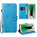 Produktbild Huawei Mate 10 lite Hülle, Leathlux Handyhülle Mate 10 lite Tasche Leder Flip Case Vintage Blume Muster Premium PU Leder Bookstyle Brieftasche Etui Schutzhülle für Huawei Mate 10 lite Case Blau