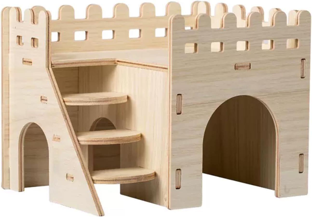 TOKAYIFE Casa de hámster, cabaña de escondite de Animales pequeños para Mascotas de Madera, casa de Vida Natural para hámster Enano Gerbil Rat Chipmunk (MZ-119)