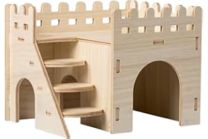 TOKAYIFE Casa de hámster, cabaña de escondite de Animales pequeños para Mascotas de Madera, casa de Vida Natural para hámster Enano Gerbil Rat Chipmunk (MZ-119)