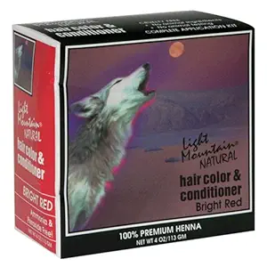Light Mountain Natural Hair Color & Conditioner Bright Red 4 oz (113 g) (Pack of 3)