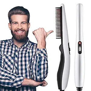 Nijek Store Electric Hair Styler for Men Multifunctional Beard Hair Straightener Massage Brush Comb for boys
