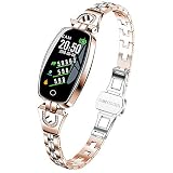 SHshou-L Smart Armband Hd Farbe Wettervorhersage Wasserdichte Herzfrequenz Blutdruck Gesundheit Erkennung Armband,Gold
