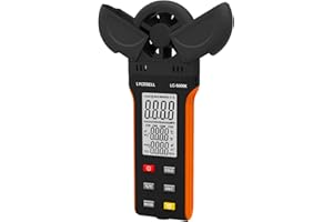 LYCEBELL Pro HVAC Anemometer Measures LC-5000K Wind Speed Wind Flow Wind Temperature CFM Air Flow Velocity Meter with Backlight MAX MIN AVG