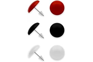 Soul-Cats 3er Set runde Ohrstecker in schwarz, rot und weiß, aus Acryl mit Edelstahlstift, Ø ca. 14 mm