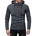 Produktbild Hmeng Männer Hipster Gym Langarm Kordelzug Kapuze Plaid Jacquard Pullover Hoodies (Grau, 3XL)