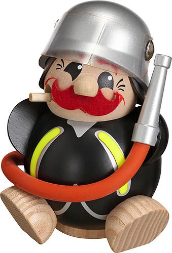 Preisvergleich Produktbild Kugelräucherfigur Feuerwehrmann - Seiffener Volkskunst Erzgebirge
