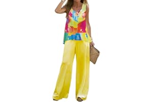 shownicer Completo Donna Casual Pantalone e Top Due Pezzi Tuta Stampa Moda Set di Pantaloni Abbigliamento 2 Pezzi Outfit Estivo Streetwear