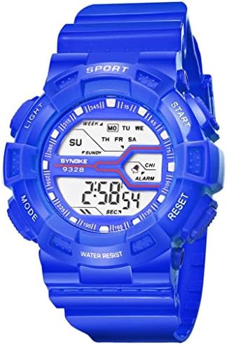2018 New Children Waterproof Sports Wrist Watches, GreatestPAK Boys Student Watch LED Digital Date (Blue)