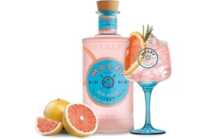 GENERIC Gin MALFY Pompelmo Rosa + Bicchiere ORIGINALE - Gin Italiano Mediterraneo, Pompelmo Rosa, Arancia Rossa, Limone Amalfi - Bicchiere ufficiale Goblet Glasses