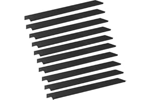 JNRFTY 10Pcs Mount Finger Edge Pull,Hidden Drawer Pulls,Aluminum Hidden Handle Concealed Tab Pulls for Home Kitchen Door Drawer Cabinet (Black,300mm Total Length)