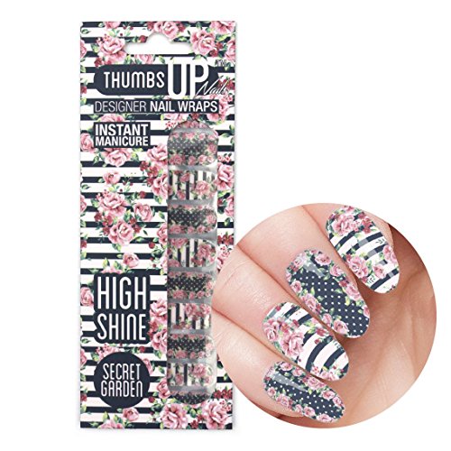 New ThumbsUp Nails - Secret Garden Floral Nail Wraps 20 Wraps / Pack