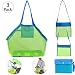 Produktbild 3 Pcs Strandspielzeug Tasche (S , M , L) Strandtasche Mesh Beach Bag Sandspielzeug Wasserspielzeug Rücksack Beutel für Kleinkind Kinder Jungen Mädchen Badetasche groß für Familie Urlaub