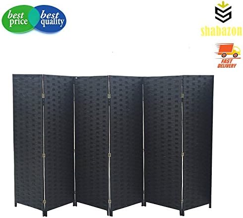 shabazon Room Divider Screen Folding Paravent 4 Panel 5 Panel 6 Panel Partition Wall Furniture 180x163cm - Colour Choice Black … (6 panel)