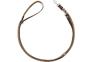 HUNTER Verstellbare Führleine NEOPREN, Farbe: braun/caramel, strapazierfähiges Nylon, 3-fache Verstellmöglichkeit, weiche Neoprenpolsterung, ideal für Alltag und Training, Größe: 15/200