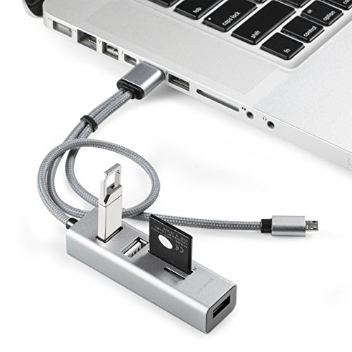 KiWiBiRD 3-Port USB / Micro USB OTG HUB mit SD / Micro SD High Speed Kartenleser Kompatibel mit Windows PC, MacBook und OTG-fähigen Android Geräten - 4