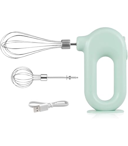 Behogan Kabelloser Handmixer - 4 Geschwindigkeiten, 1500mAh Akku, USB-C Ladung
