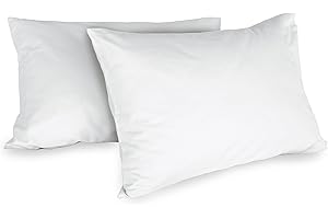 Zer0bed, Coppia Di Federe In Cotone 52x80 CM, Bianco, Set Di 2, Tinta Unita, 100 Percento Cotone, Cusino Letto, Chiusura A Busta