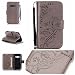 Produktbild Jepson Samsung Galaxy Trend 2 Lite G313 / G318 (4,0 Zoll) Hülle, Leadertasche Premium Lederhülle Flip Case im Bookstyle Folio Cover Kartenfächer Magnetverschluss und Standfunktion Leder Schale Etui für Handytasche Schutzhülle Prägung Schmetterling Muster.