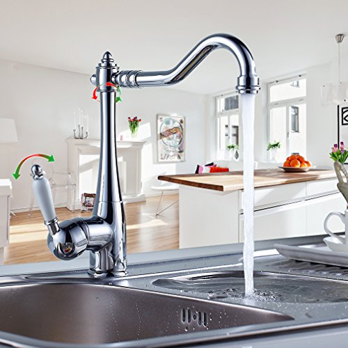 Auralum 360° Schwenkbar Einhebel Wasserhahn Waschtischarmatur Wasserfall Waschbecken Spültischarmatur