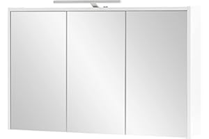 ‎SCHILDMEYER Schildmeyer Flag Spiegelschrank 149505, Holzwerkstoff, weiß, 93,5 cm