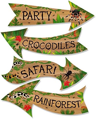 Reptile / Insect / Creepy Crawly Party Arrow Sign Decorations Pack of 8 Signs